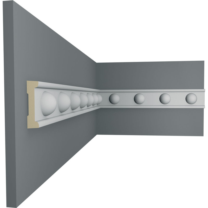 Endurathane Ashford Chair Rail, 1 3/4"H x 3/4"P x 94 1/2"L, (2 1/2"Repeat), Factory Primed