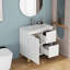 Meuble-lavabo moderne avec lavabo, armoire de rangement et 2 tiroirs, conception élégante sans poignée pour les petits et moyens espaces.