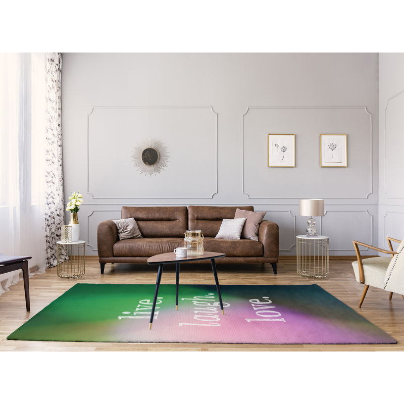 Tapis en polyester multicolore love, Rectangle 5 pi x 7 pi