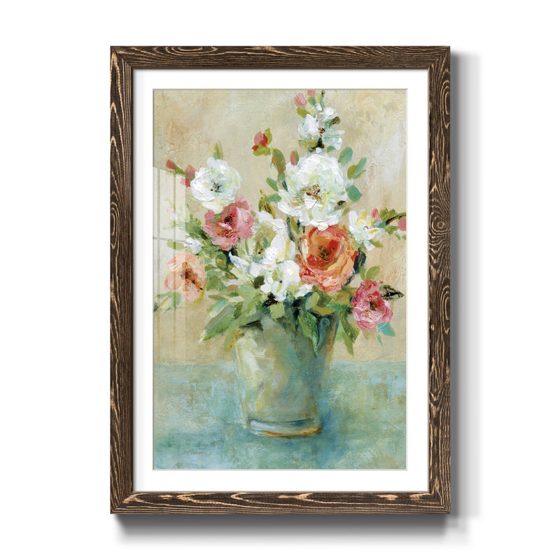 Sun Drenched Bouquet - Cadre photo, reproduction d'art sur papier, Noyer, H 31,5 po x l 23,5 po x P 1,5 po