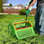 Compost Spreader and Peat Moss Spreader, 24" Push/Tow-Behind Roller Lawn Spreader with Height Adjustable T Shaped Handle, Steel Mesh Basket Garden Spreader for Spreading Manure Topsoil, Green