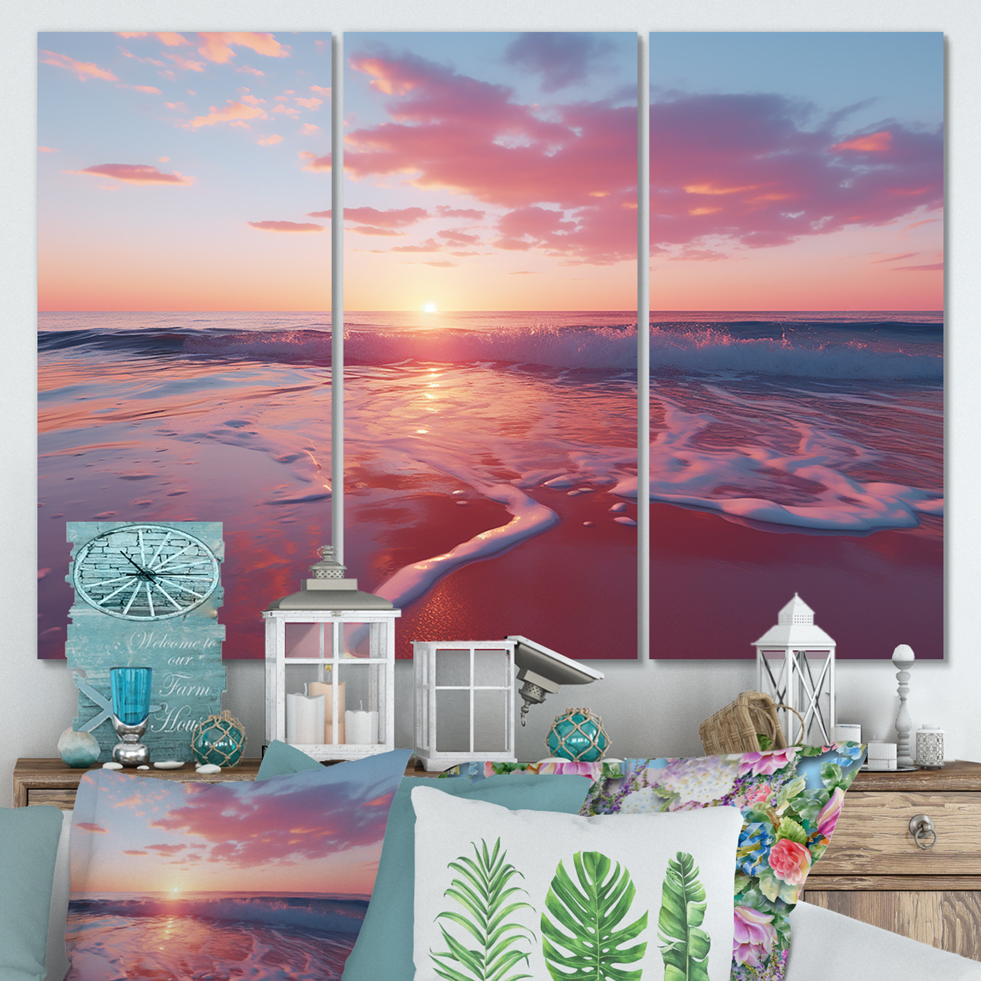 Beachcrest Home™ Beach Cotton Candy Sunset Skies II - Coastal Sunset