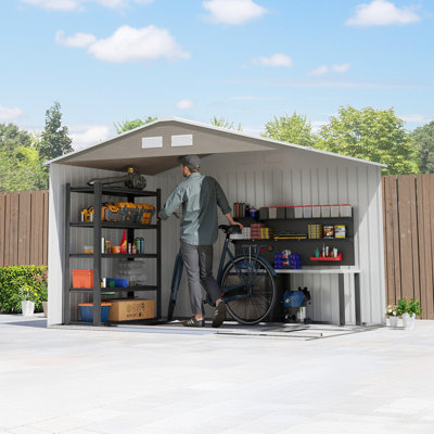 9 ft. W x 6 ft. D Galvanised Steel Steep Slope Garden Shed