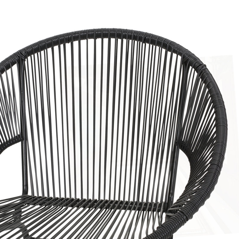 Chaise d'extérieur en osier, Noir