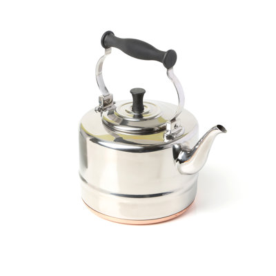 BonJour Tea Stainless Steel and Copper-Base Gooseneck Teakettle, 2-Quart
