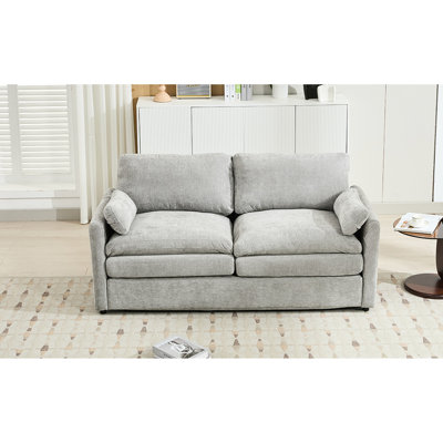 68.1" Oversized Comfy For Home, Grey With Chenille & Double Cushion Design Modern Aesthetic Removable Living Room
