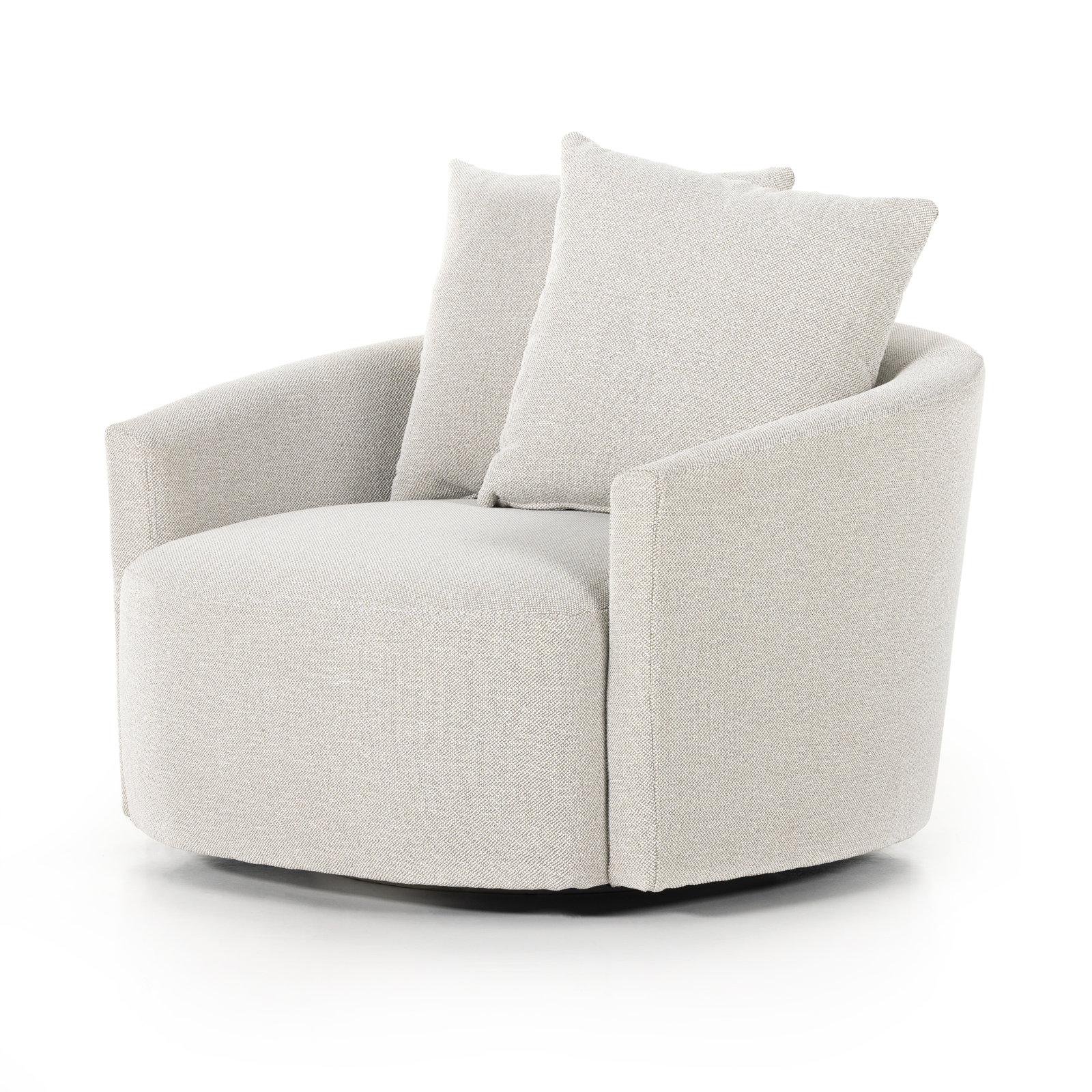 Chloe Oversized Upholstered Swivel Armchair , Delta Bisque Performance Weave