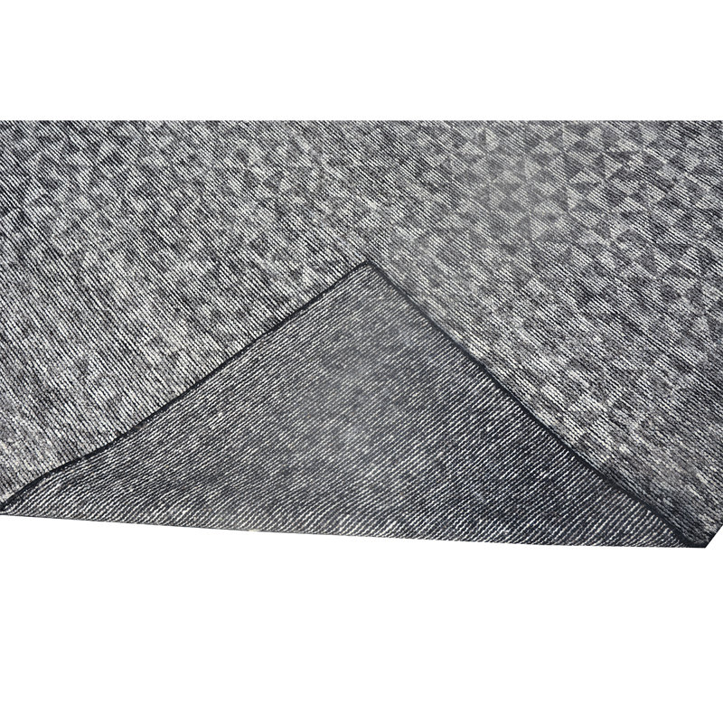 Wool Geometric Area Rug in Silver, Rectangle 8' x 10'