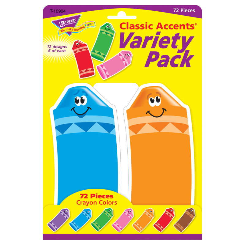 Crayon, couleurs, accents classiques, variété