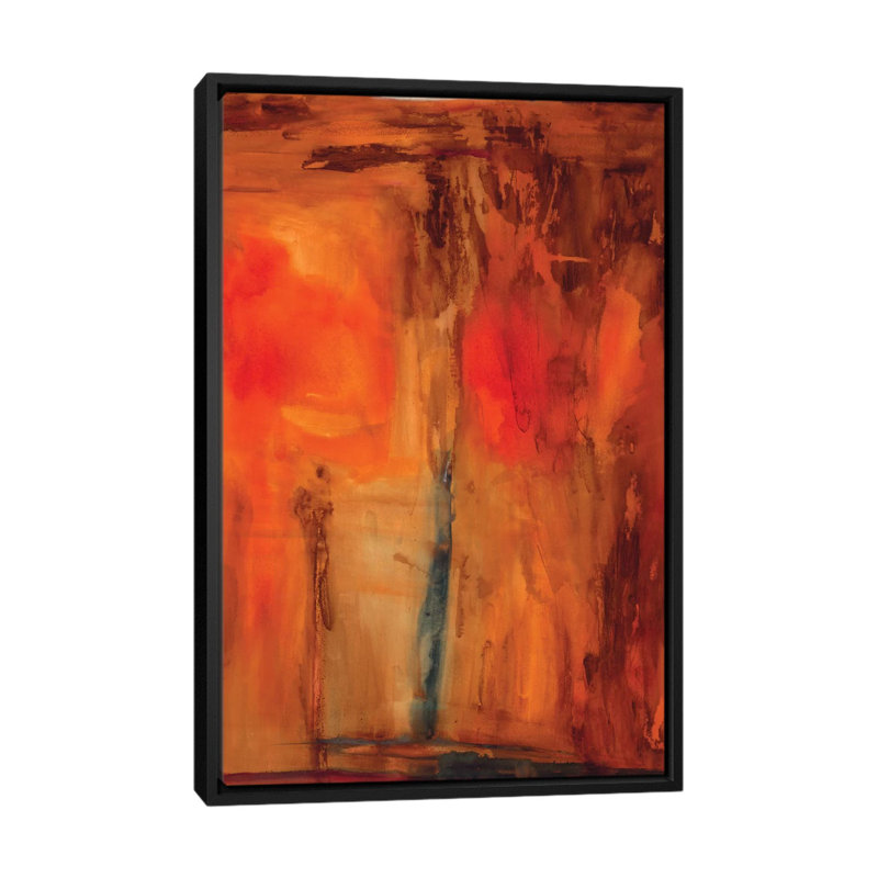 Reproduction d'art sur toile tendue Orange Glow, H 26 po x l 18 po x P 1,5 po, Toile encadrée noire, Pas de tapis