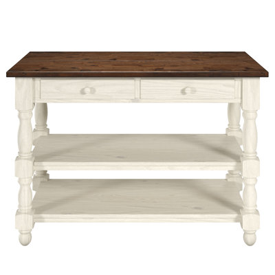 Wood Kitchen Island 2 Drawers 2 Shelf | by Gracie Oaks