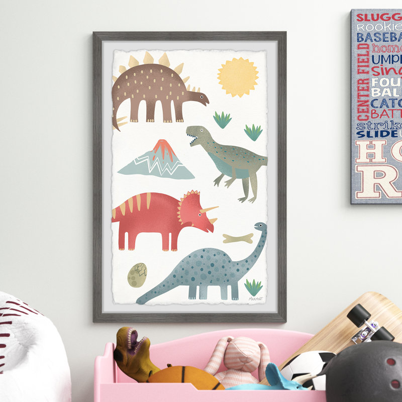 Houpt Dinosaur Country, reproduction encadrée, H 24 po x l 16 po x P 1,5 po