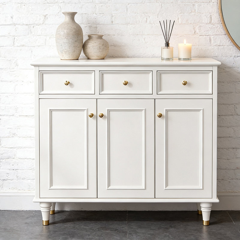 Banc de rangement blanc en bois manufacturé