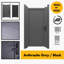 Aluminium Garden Side Gate with 1800mm Posts, Anthracite Grey, Modern Slatted Gate with Lock, Handle & 3 Keys-132710352-132710354-132710359