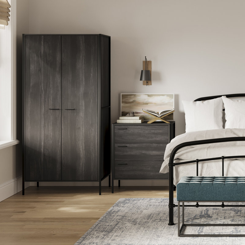 63.75cm W 3 - Drawer Chest of Drawers, Distressed Black