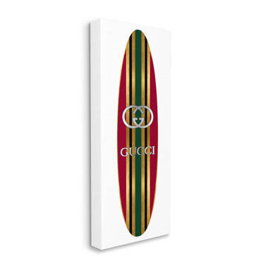 Stupell Industries Bold Trendy Patterned Fashion Design Emblem Surfboard  Canvas Wall Art, 13 x 30, Design by Madeline Blake 