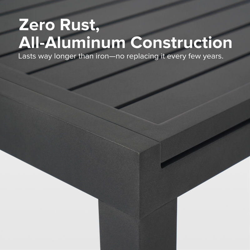 Aluminum Extendable Outdoor Patio Dining Table (63" - 94.5")  For 8-10 Person, Gray