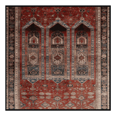 Machine Washable Persian Brown Area Rug