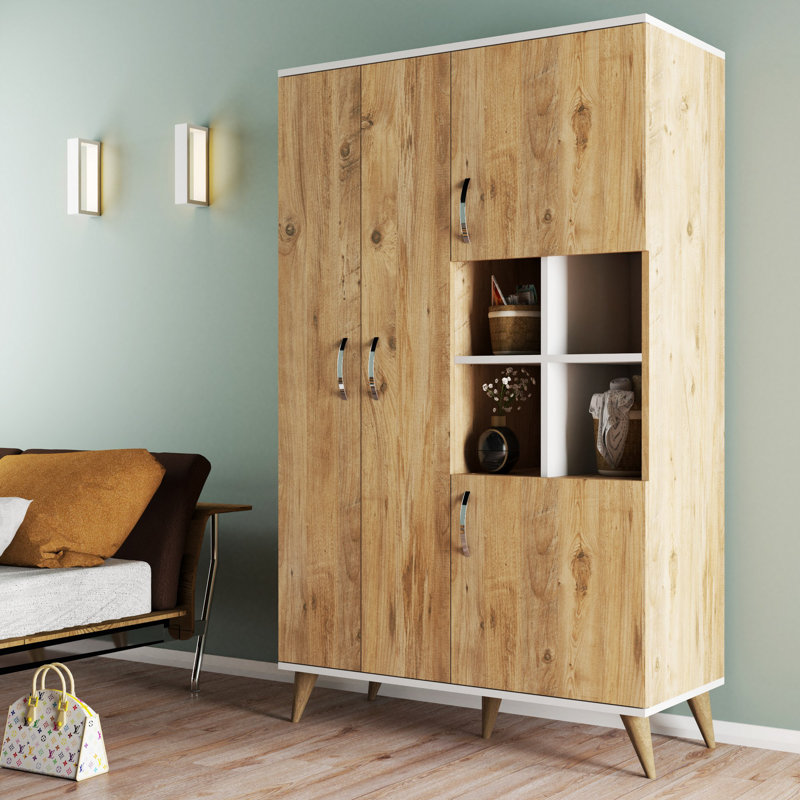 Modern Multi-Purpose Cabinet, Atlantic Pine, 41.7 x 68.5 x 18.5 inches | 100% Melamine Coated Particle Board, Thickness: 0.7 inches | Numerous Shelves, Additional Storage | Stylish & Functional for Home or Office Use