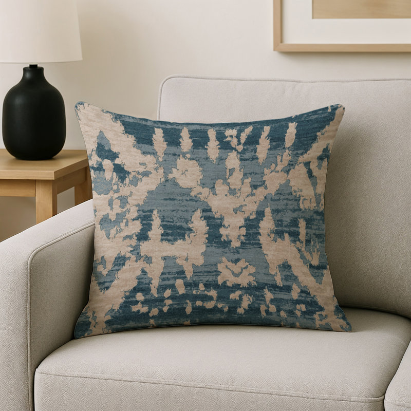 Coussin décoratif intérieur et extérieur Modern, Gris abstrait 15, Carré 20 po