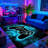 Modern Cool Tech Gaming Rug - Gamepad Controller Pattern Carpet For Boys Teens' Bedroom Living Room Leisure Space Decor