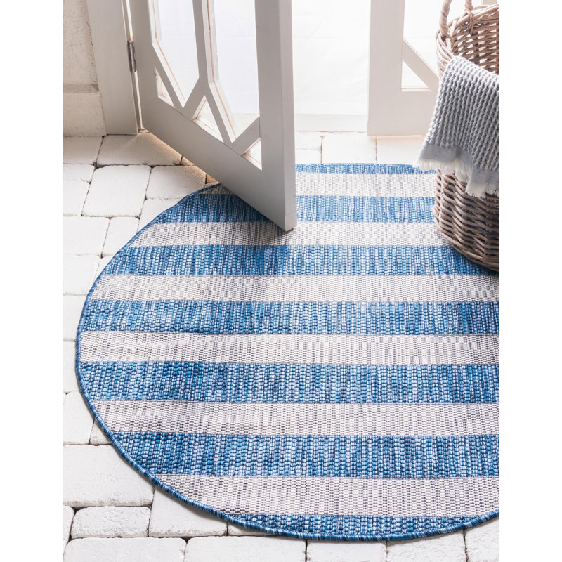 Tapis d'extérieur scintillant couleur azur, Rond 10 pi 8 po