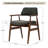 Arezzo Dining Chair Walnut Wood Finish Upholstered Performance Fabric Fully Assembled