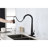Fingerprint Matte Black Kitchen Faucet, Pull Down , Single Hole Deck Mount, Simple Installation And Use Faucets With Out Black, Mounted, Handle, Easy Operation-119220691