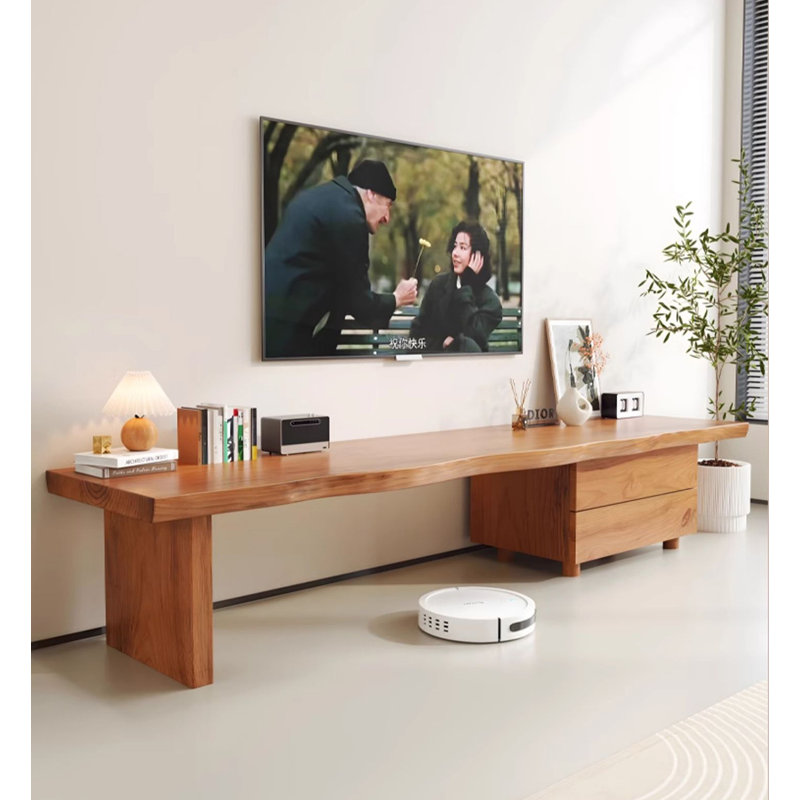 Meuble télé avec deux tiroirs Live Edge, 17.7" H x 78.7" W x 15.7" D