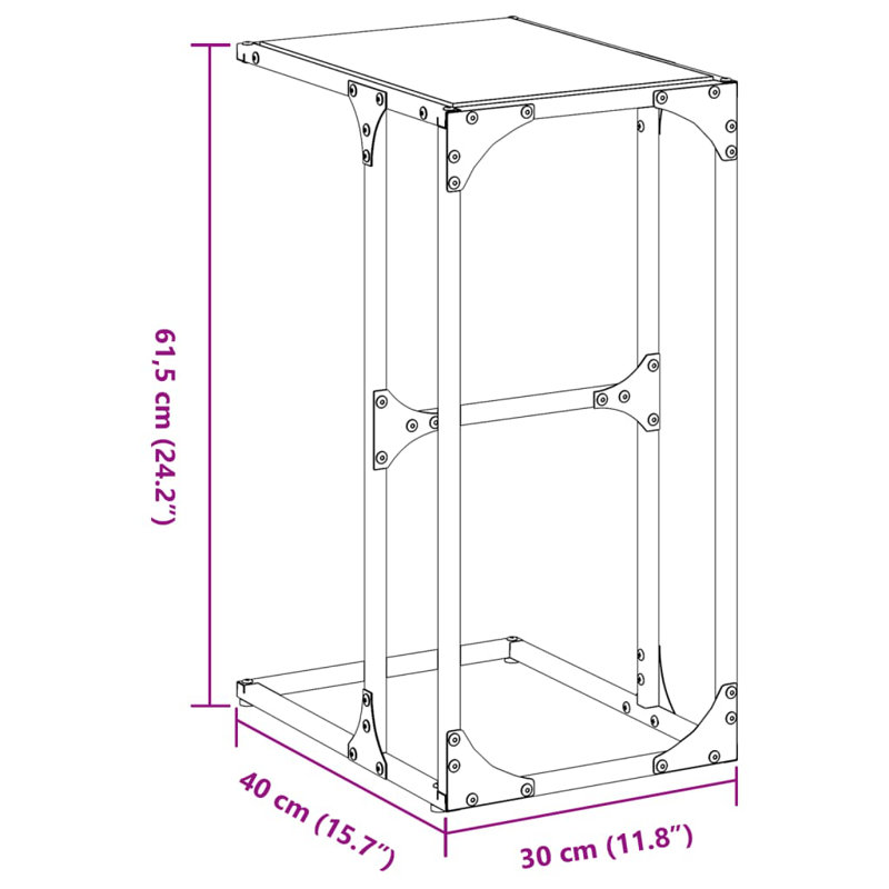 4-2 Glass Top End Table, Transparent