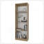 Bibliothèque plate Bear avec rangement ouvert et 4 tablettes, chêne naturel et blanc