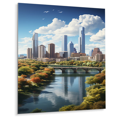 Austin City pendant le I - art mural en métal Austin