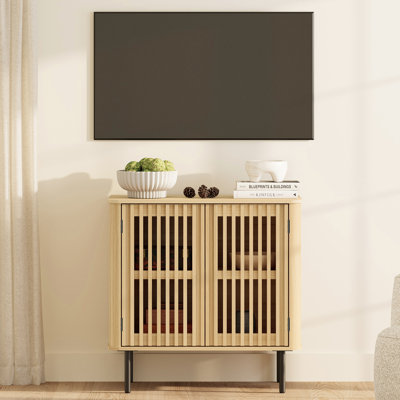  Meuble télé 31,5 po H pour téléviseur de 43 po ou moins, meuble audio-vidéo en bois avec rangement pour le salon et la chambre à coucher