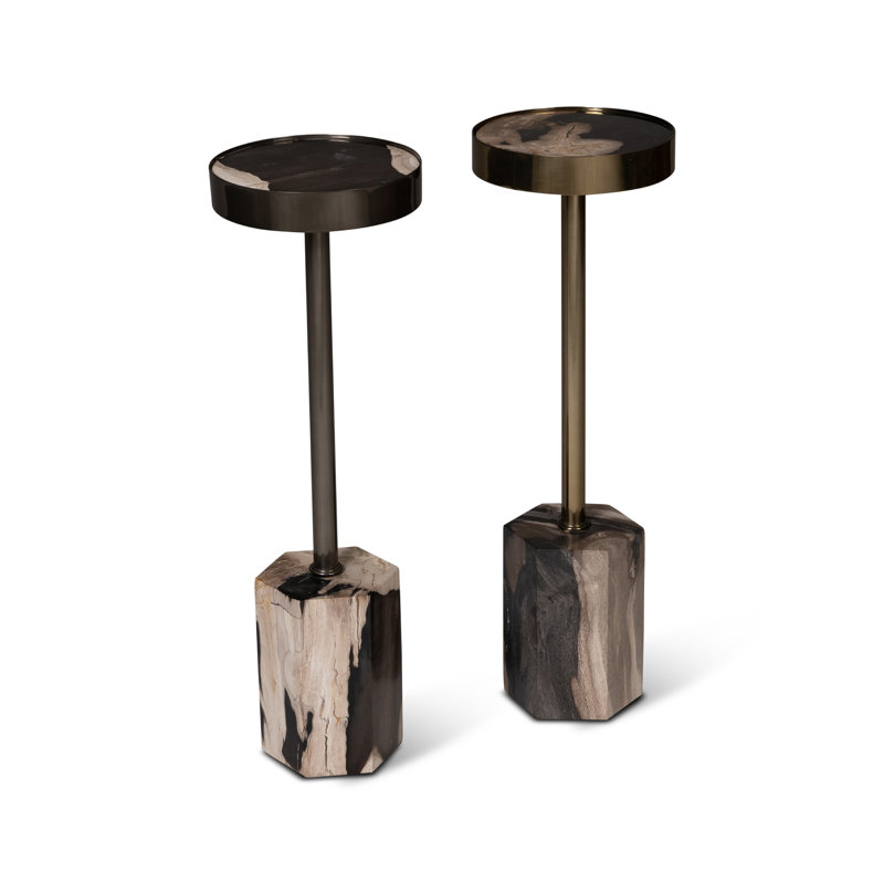 Relique Dinah Drink Table, Brass, Natural Light