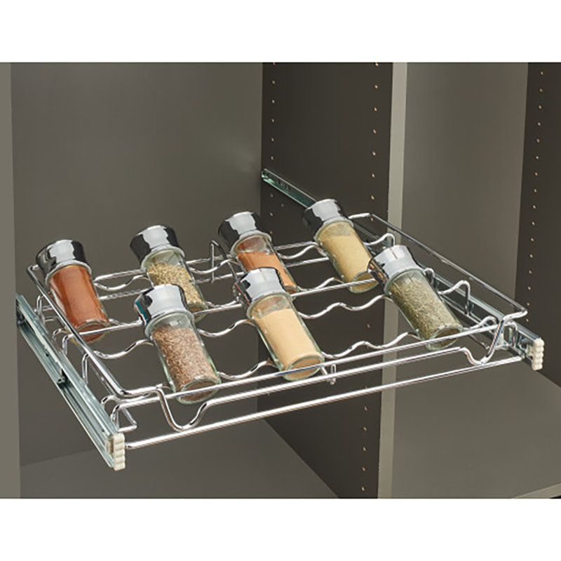 Rev-A-Shelf Sidelines 5WSCR-24CR-1 24" Chrome Wire Pullout Sliding Spice Rack