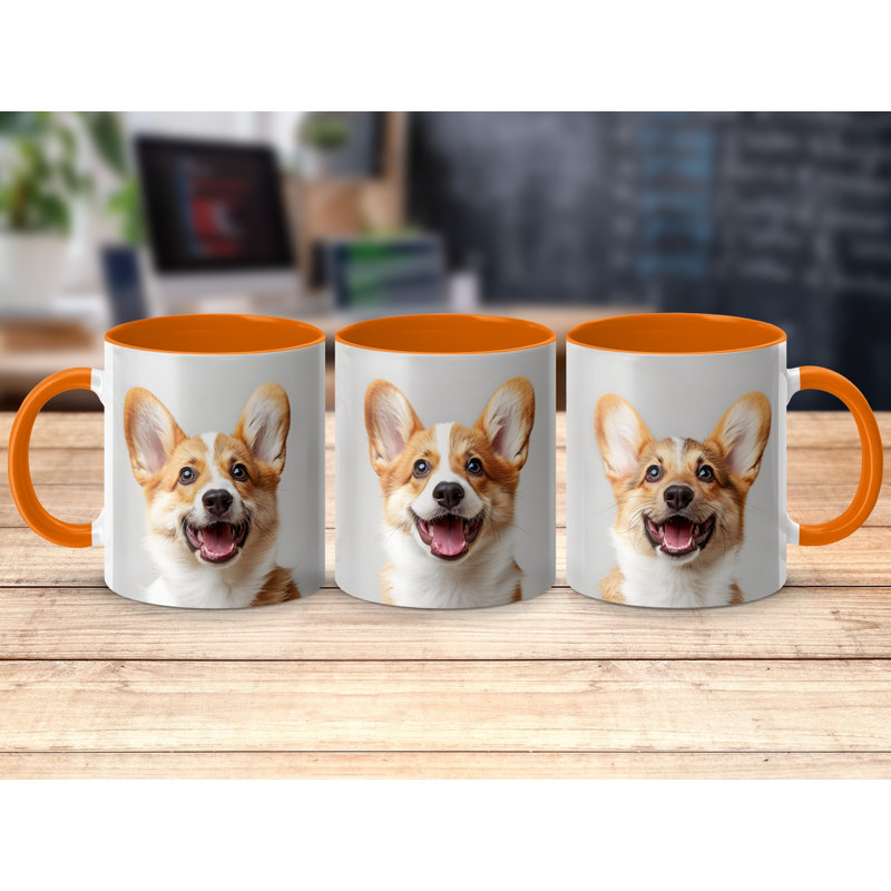 Ceramic Coffee Mug, Orange, 4