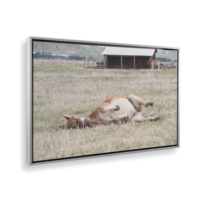 «After Dinner Nap» par Lori Deiter, reproduction d'art, 18 W x 12 H, Silver, Framed Canvas