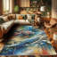 Machine Printed 177cm X 122cm Area Rug