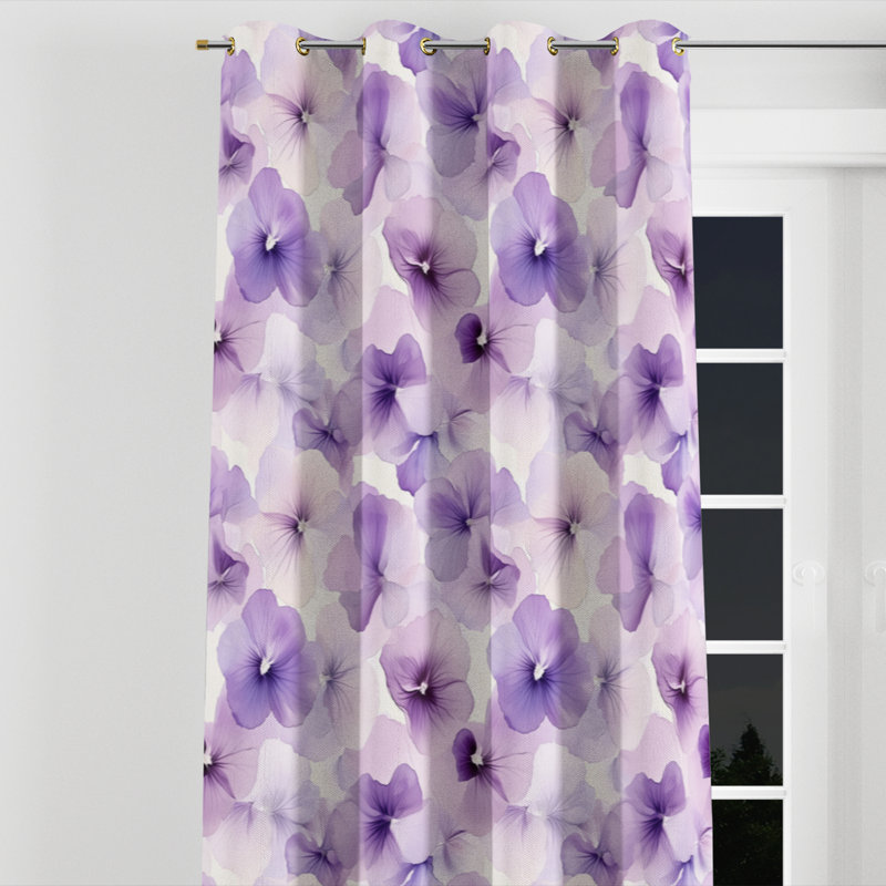 Rideaux à motif floral - Rideau à œillets Boho Bafti - 1 panneau, Œillets dorés, L 52 po x L 120 po