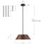 Luminaire suspendu moderne en bois de style scandinave à 1 lumière de 15,7 po avec diffuseur d'abat-jour-300552585