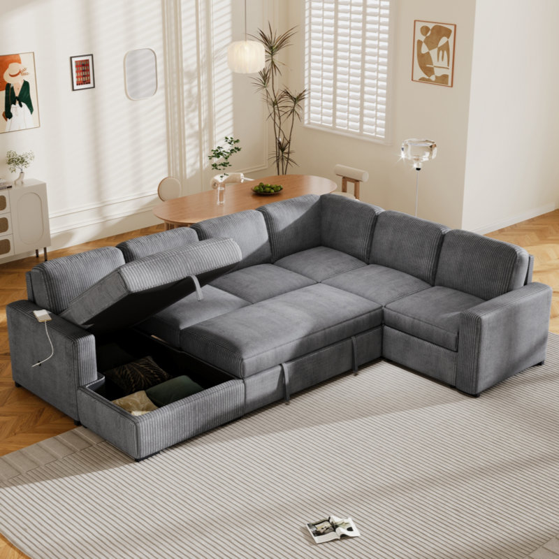 Canapé Destinymarie 116,5 po, Polyester gris