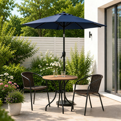Parasol de patio extérieur de 10 pi, auvent en acier avec abat-jour en acier, pour la cour de la piscine (base non incluse)