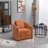30.25''Wide Upholstered Swivel Armrest Barrel Chair With Pillow-1272215827