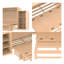Lit double escamotable grand lit double avec tiroirs et tablettes de rangement spacieux - Lit armoire en bois de pin peu encombrant pour chambres d'amis, chambres à coucher compactes et bureaux à domicile-738144867-738144865