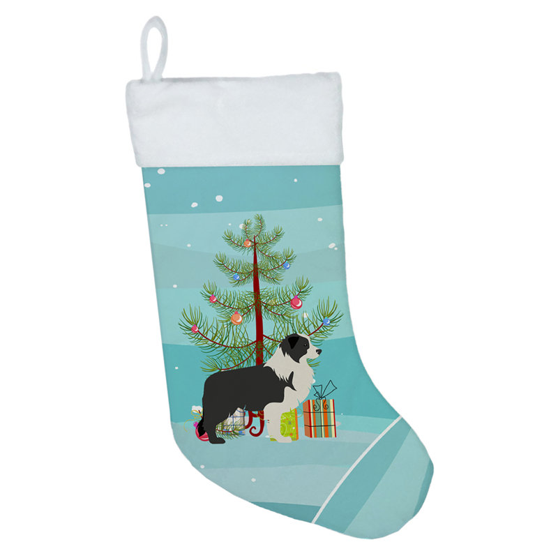 Chaussette de noël joyeux de noël, Border collie noir