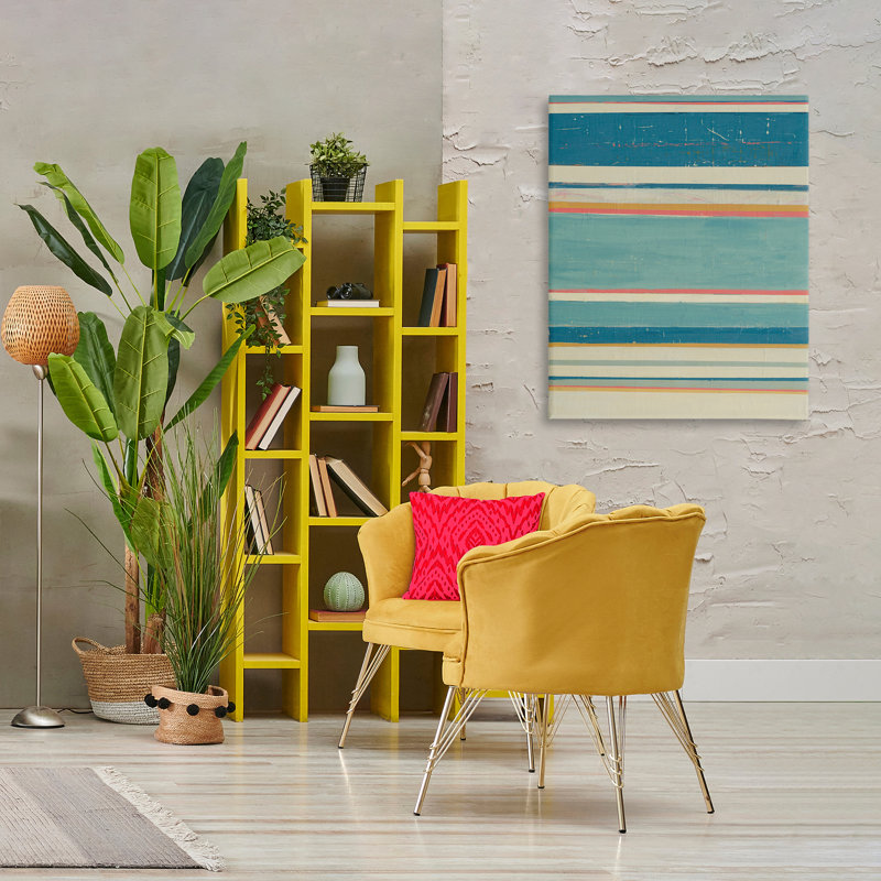Art mural sur toile à motif linéaire nautique par Pippin Schupbach, H 40 po x l 30 po