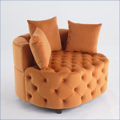 Chaises d'appoint pour le salon | Fauteuil demi-tonneau classique A & amp; A Furniture | Loisirs modernes | Velours rose