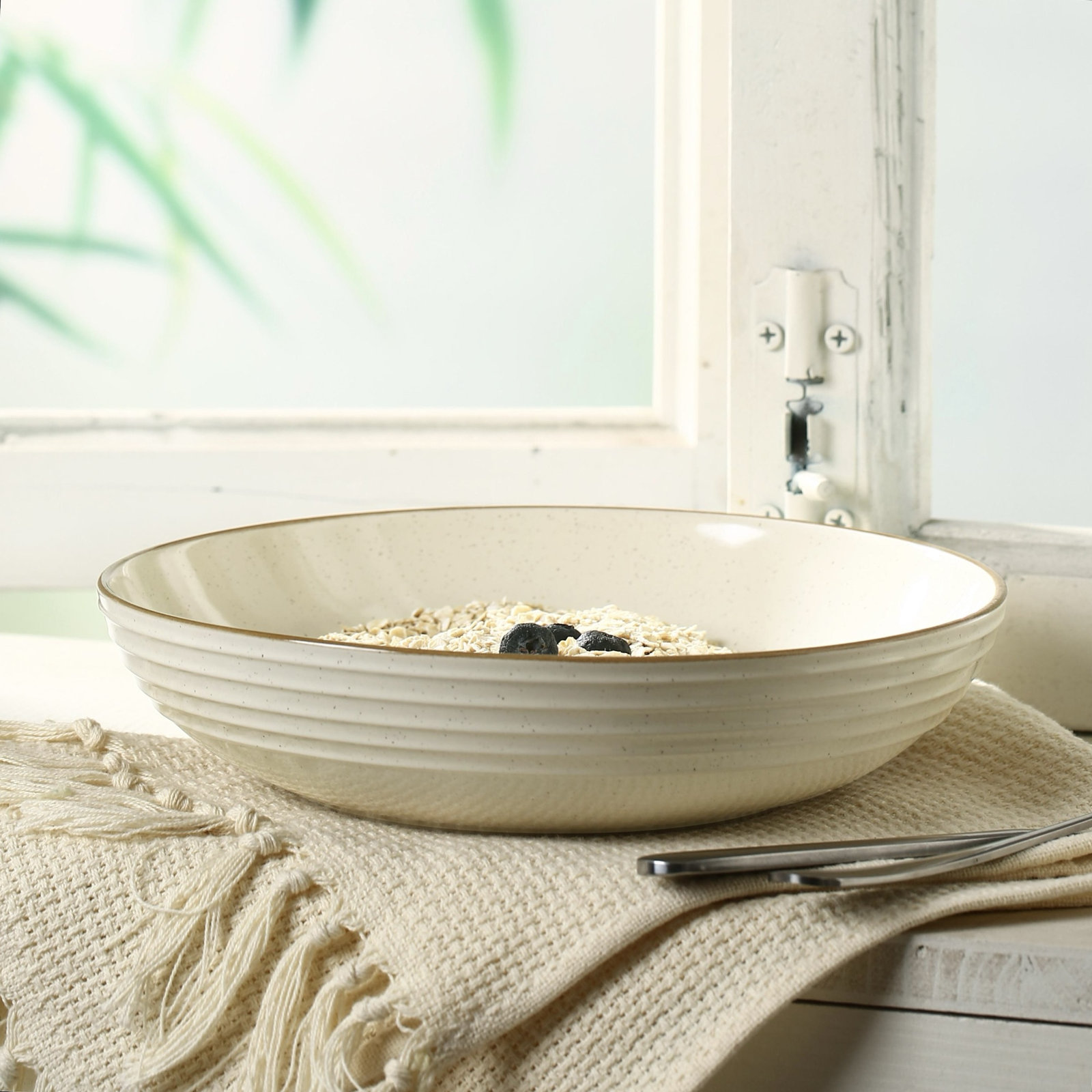 Kellison Stoneware Pasta Bowl, Vanilla White