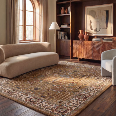 Chattooga Oriental Hand-Tufted Wool Gold Area Rug