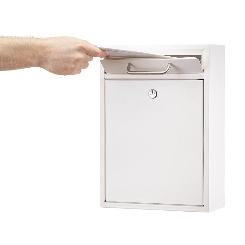 Key Locking Indoor Outdoor Wall Mounted Drop Box Mailbox